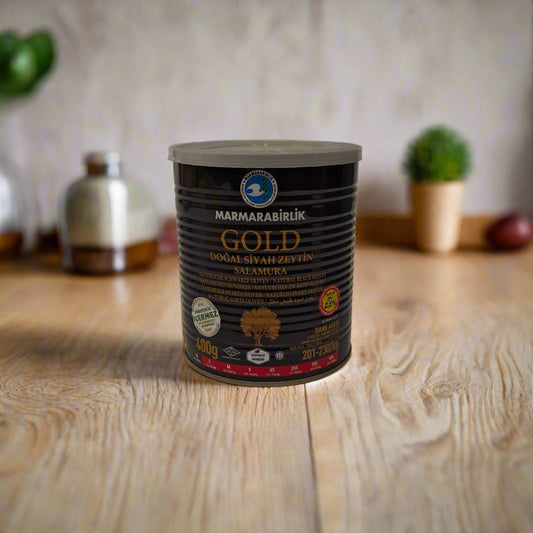 Marmarabirlik Dabiski marinētas melnās olīvas zelta XL 400g