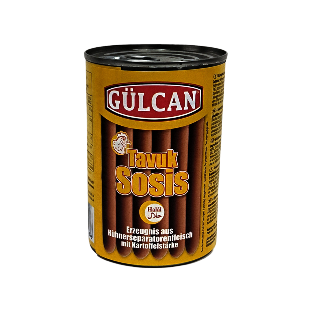 Gülcan vistas gaļas cīsiņi, desiņas Halal 184g