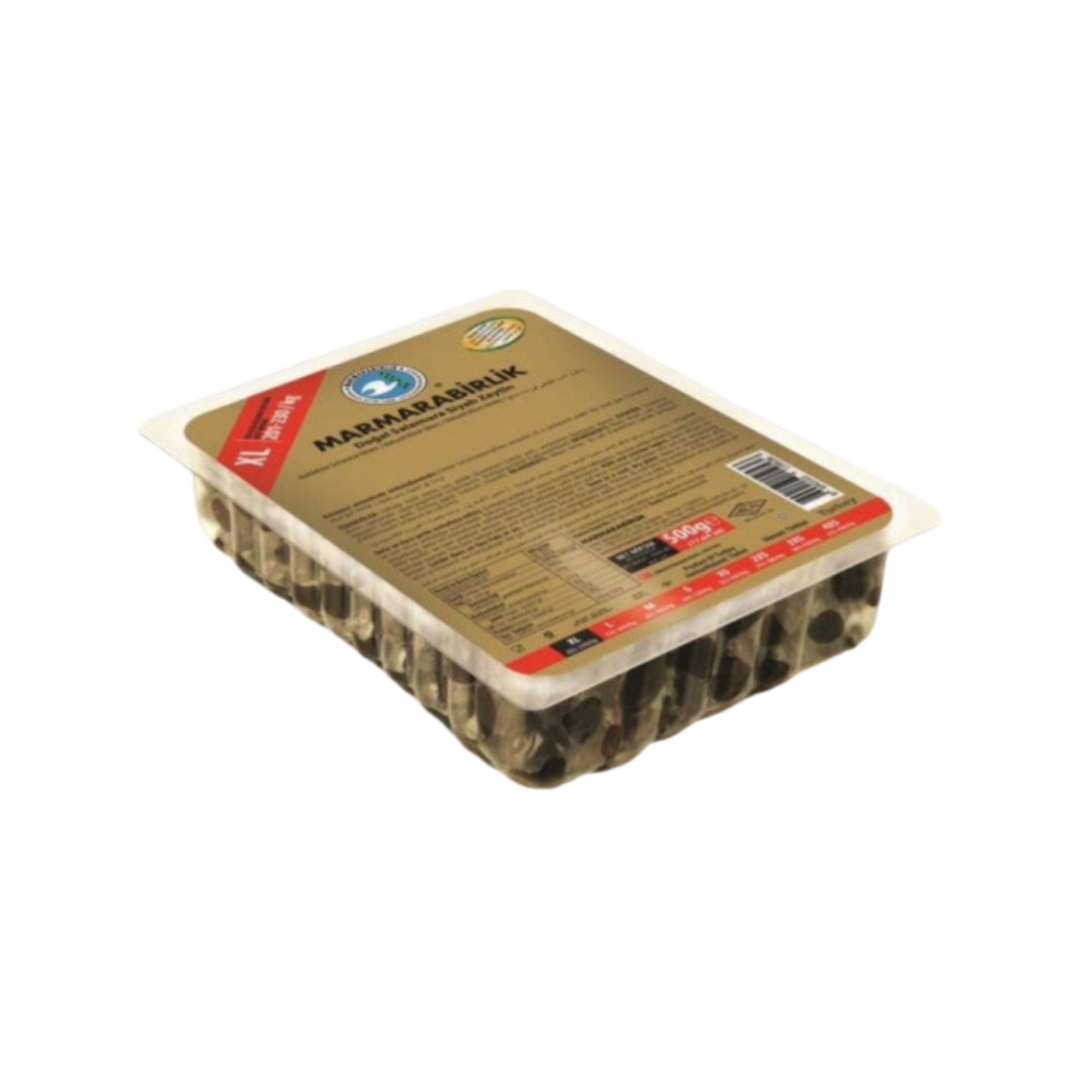 Marmarabirlik Natūraliai marinuotos juodosios alyvuogės vakuume XL 500g