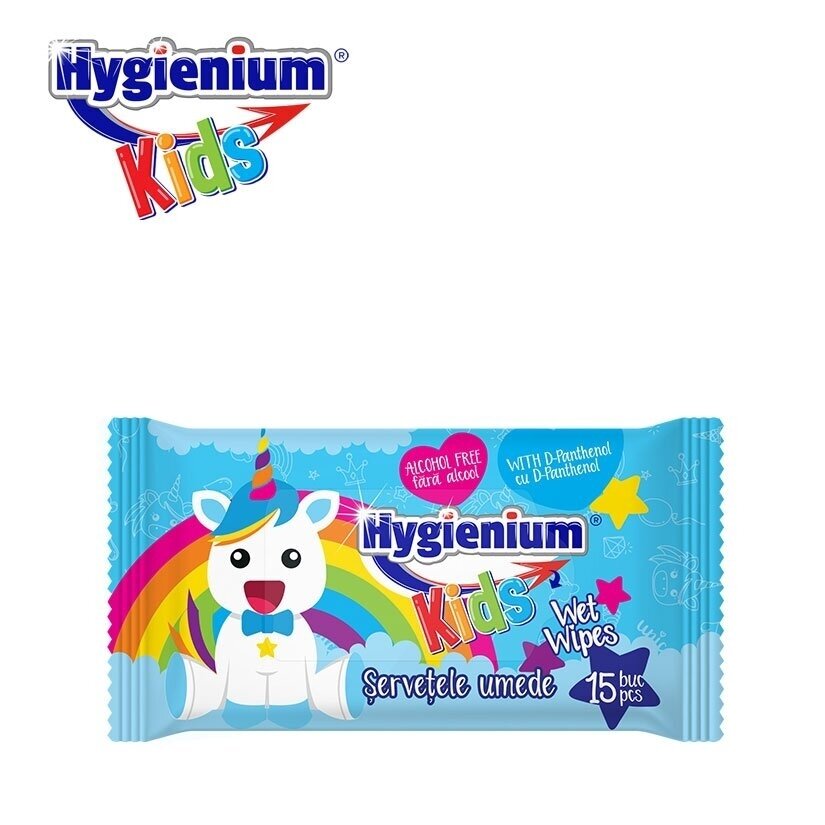 Влажные салфетки, HYGIENIUM UNICORN BLUE, 15 шт.