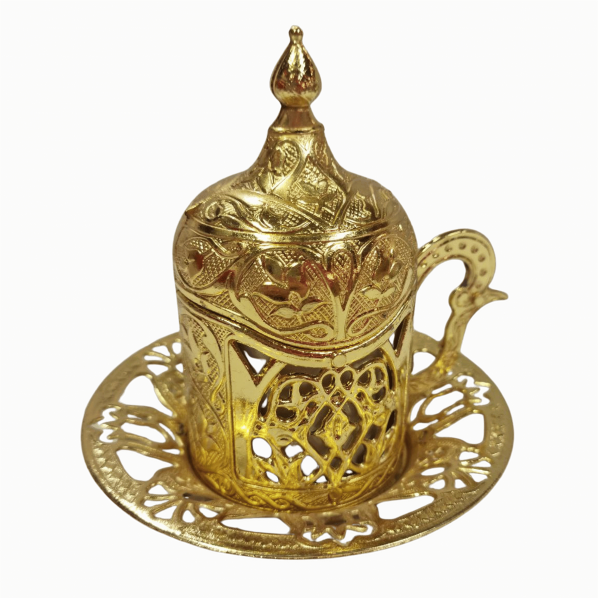 Turku kafijas krūze, zelta krāsā