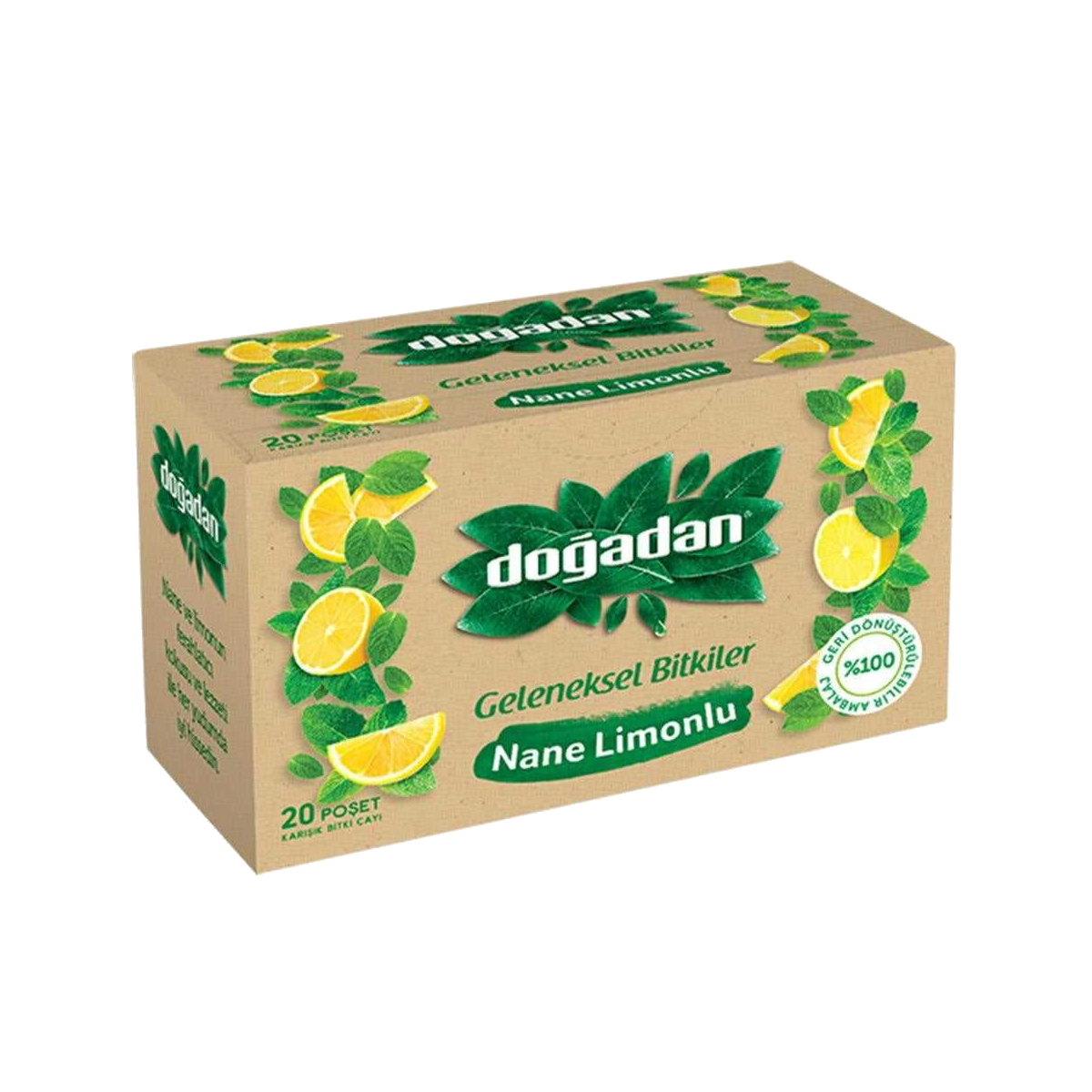 Чай зеленый Dogadan с мятой и лимоном (20x1,7г) 34г 