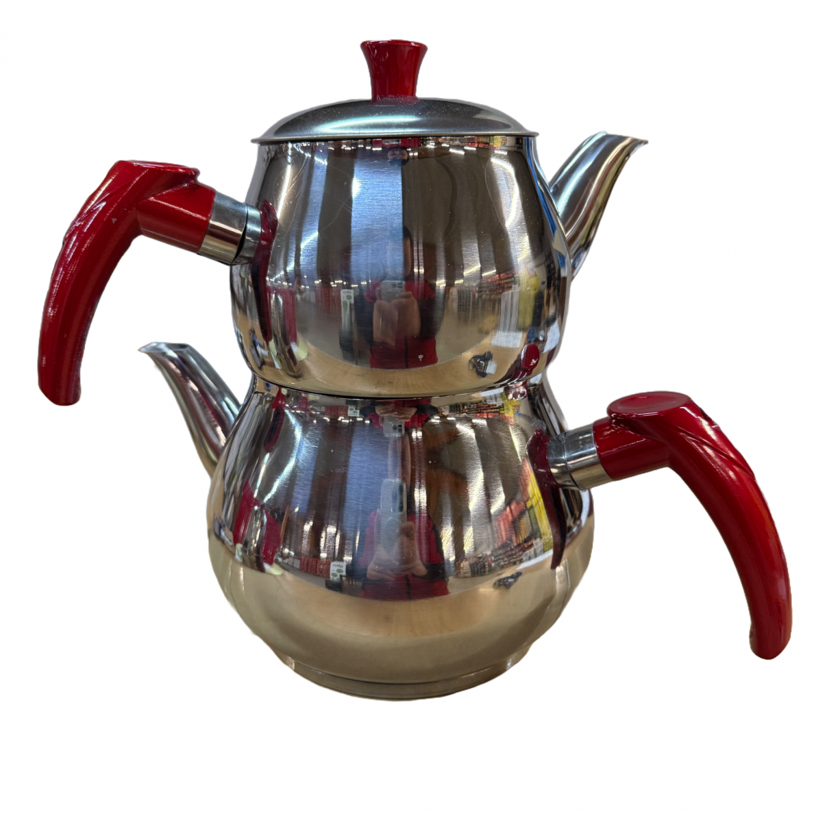 Двойной бирюзовый чайник, нержавеющая сталь 