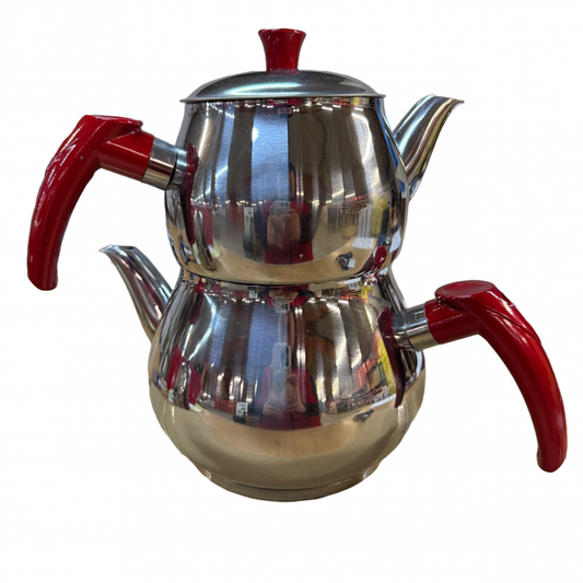 Dubultā tirkīza tējkanna, nerūsējošais tērauds