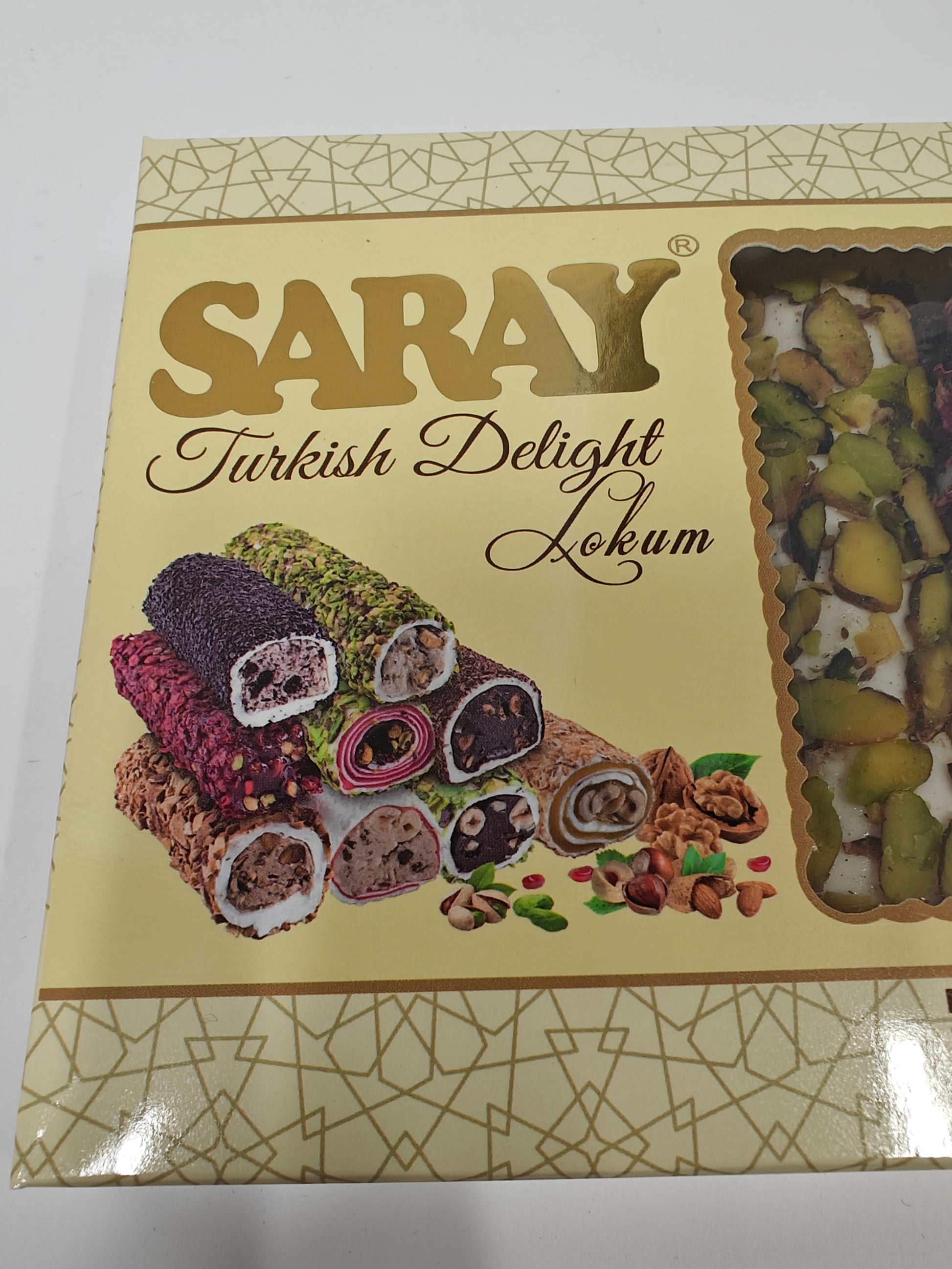 Смесь Saray из фисташек и миндаля, шоколадный особый люкс лукум 400г 