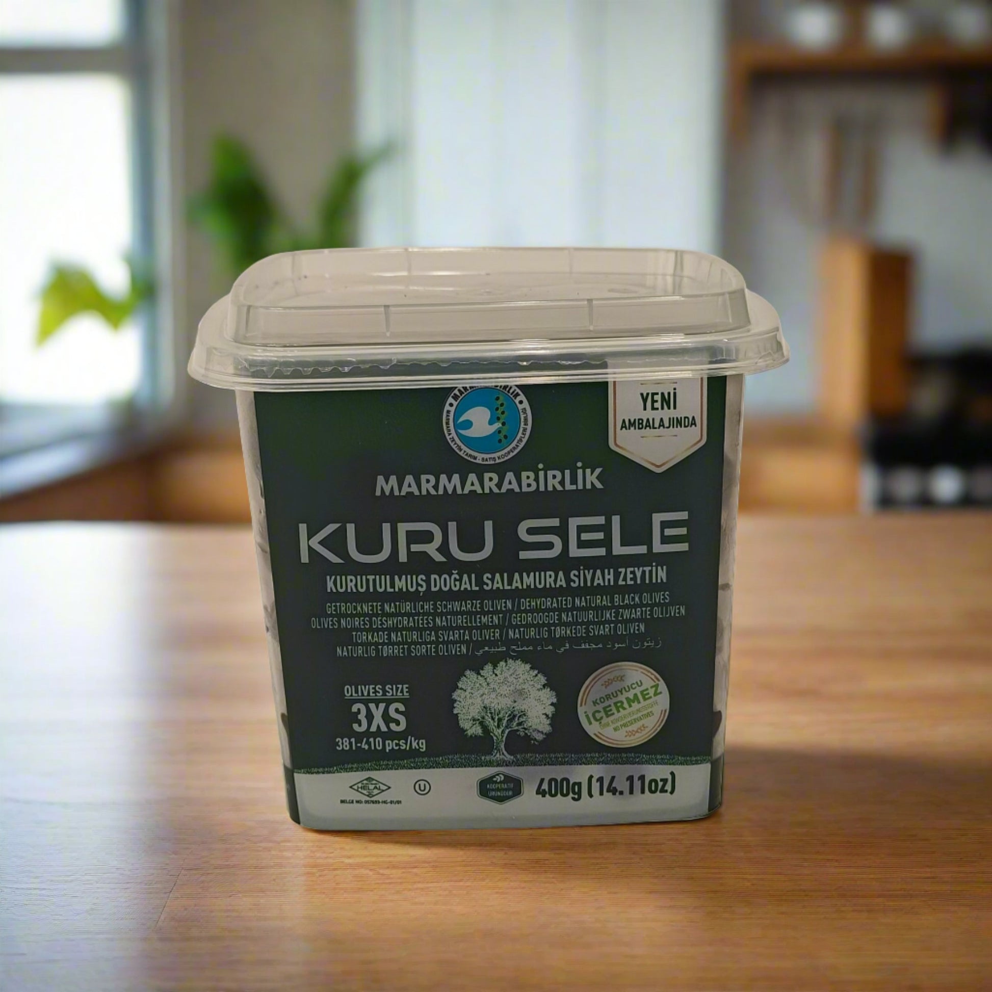 Marmarabirlik чёрные оливки сушёные в натуральном рассоле 3xs 400g 