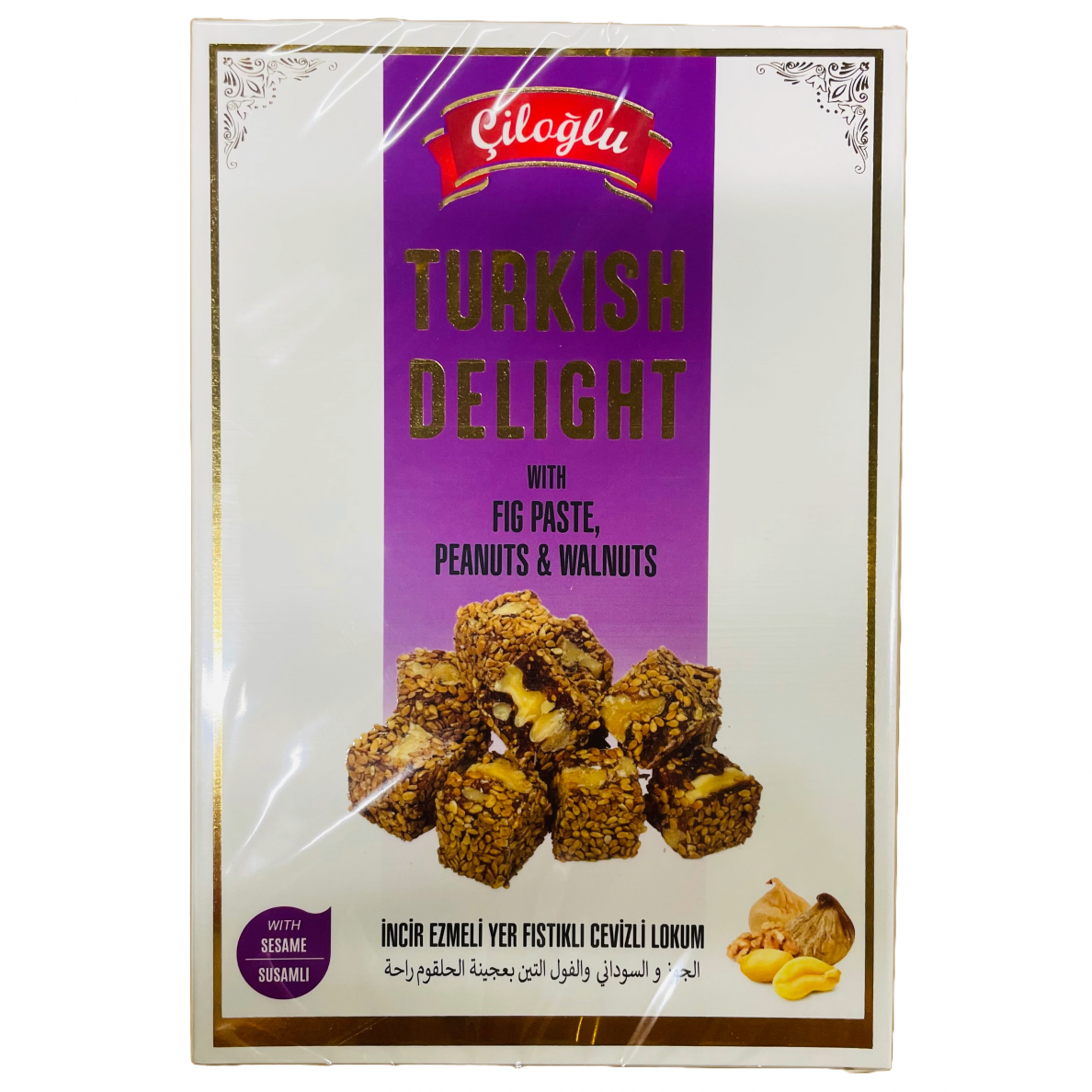 Lokum ar zemesriekstiem, vīģēm un sezama sēklām CILOGLU, 200 g 