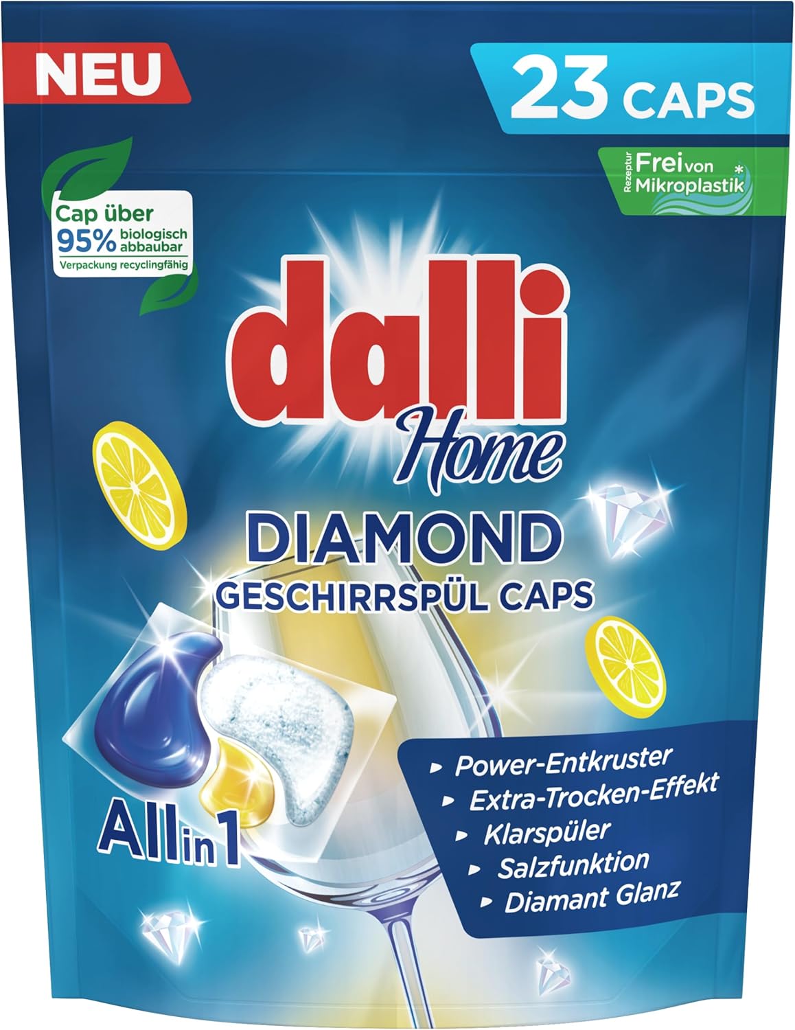 Trauku mazgājamās mašīnas kapsulas, Dalli Home Diamond, 23 gab.