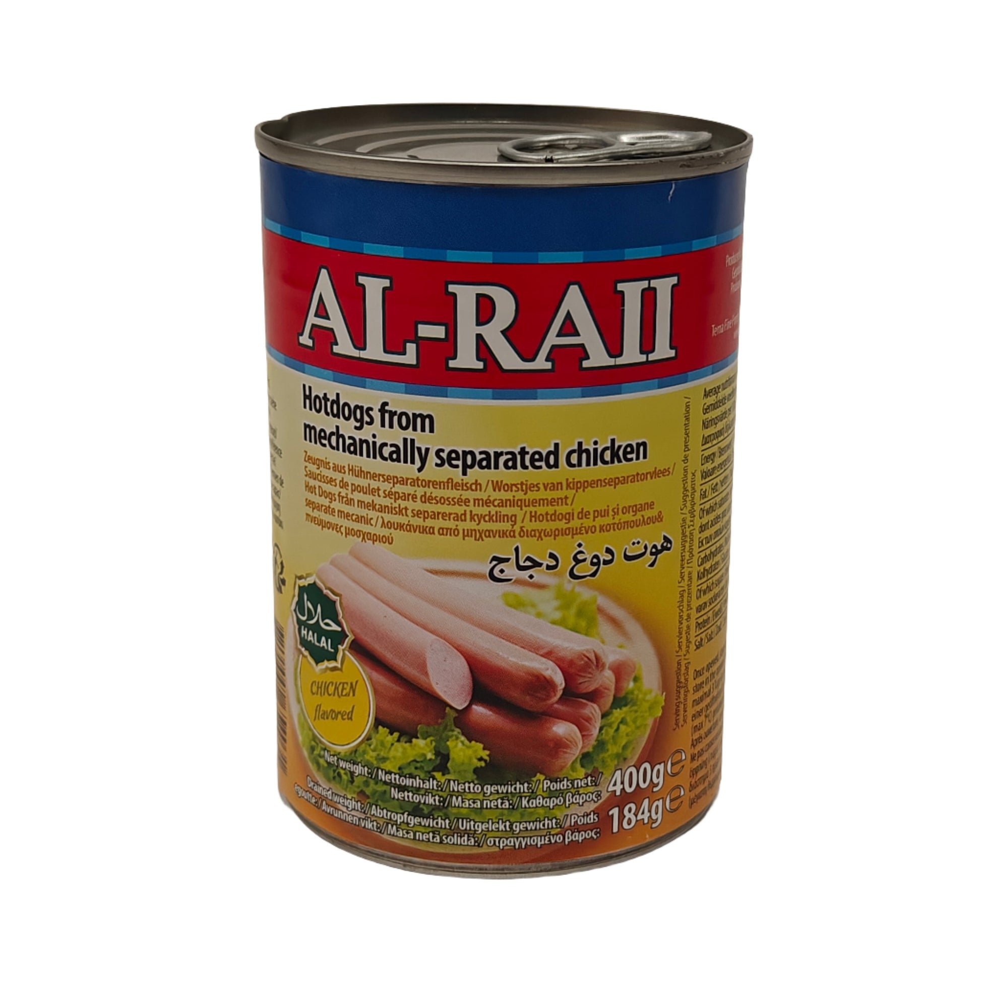 Al-rai hotdog vistas gaļas cīsiņi desiņas Halal 400g/184g hotdog
