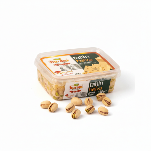 Buram halva ar pistācijām 350g minimālā stilā, tīrs produkta attēls