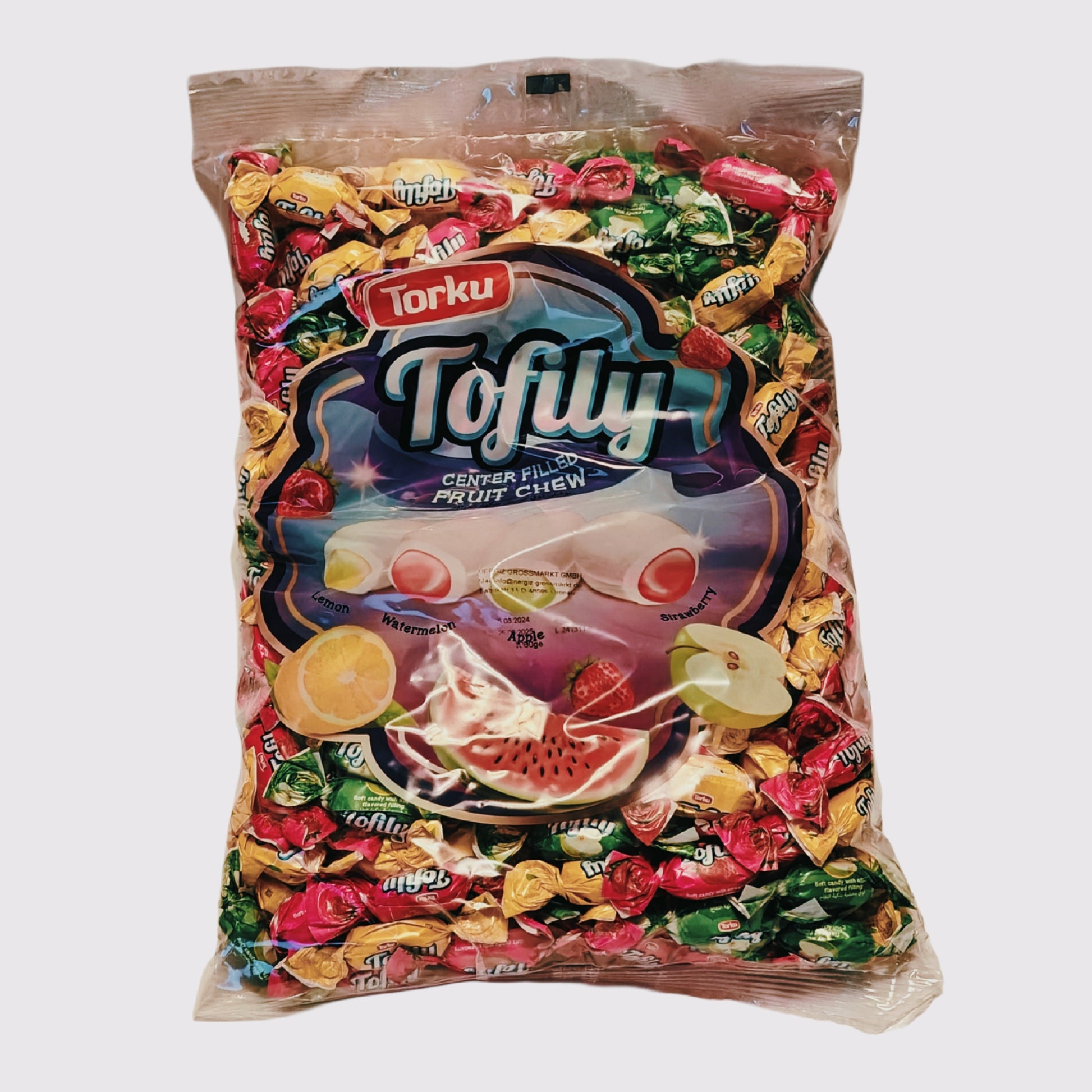 Карамель Torku Tofily с начинкой из смеси фруктов 1000г jauktu augļu karameles