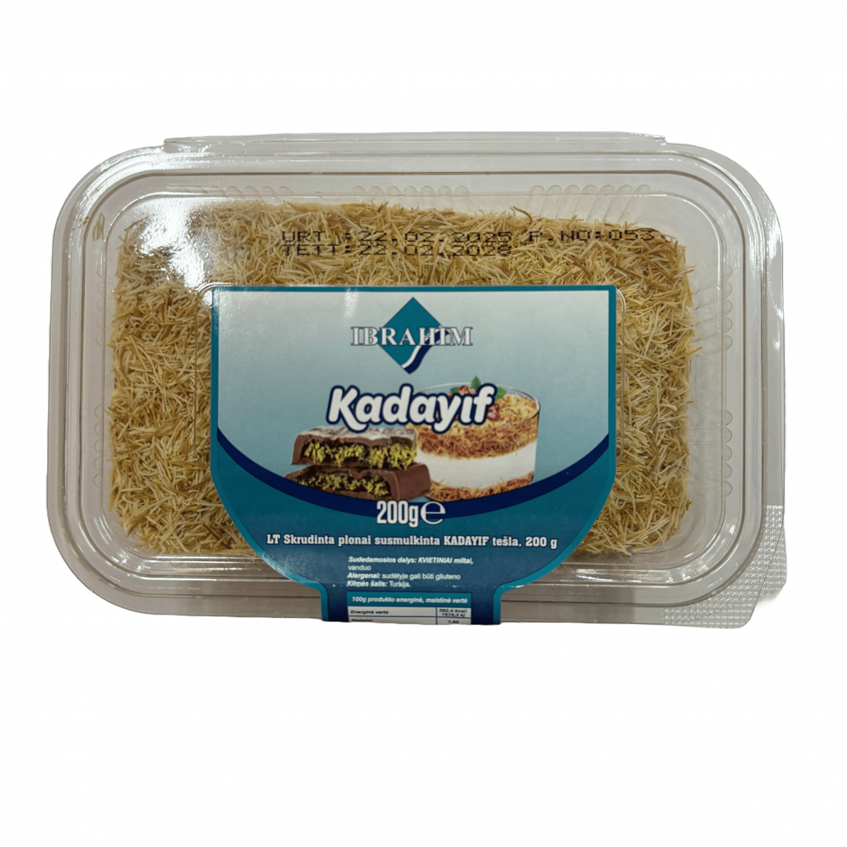 Grauzdēta, plāni sagriezta KADAYIF mīkla, IBRAHIM, 200 g 