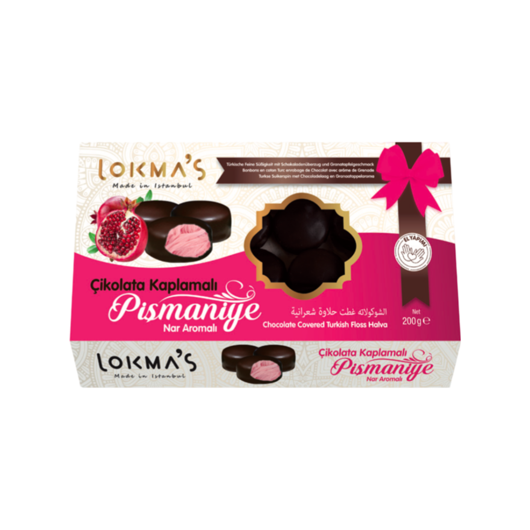 Локма гранатовая сахарная вата в шоколаде писмание 200г