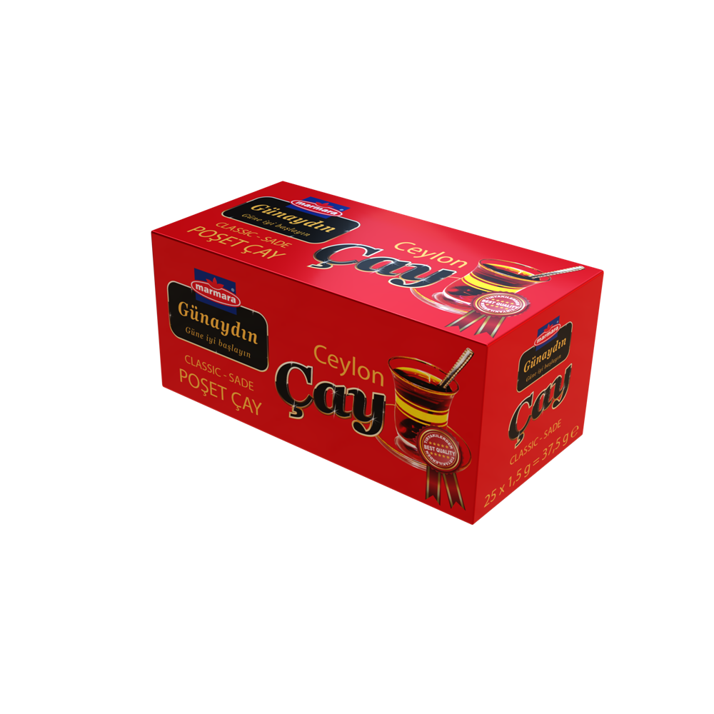 Классический черный чай Marmara Gunaydin, в пакетиках 25x2.5г 