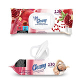 Mitrās salvetes, CLEANY, granātābolu, 120 gab