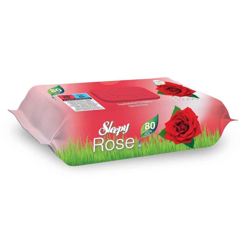 Mitrās salvetes (bērnu), Sleepy, rožu (80 gab)