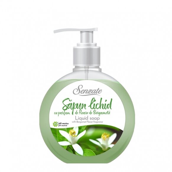 Šķidrās ziepes ar bergamotes zieda aromātu, SENZATE, 500ml 